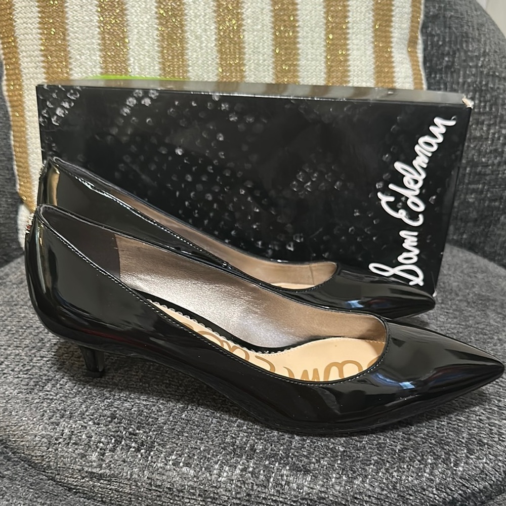 Sam Edelman Black Heels Sleek Patent Finish